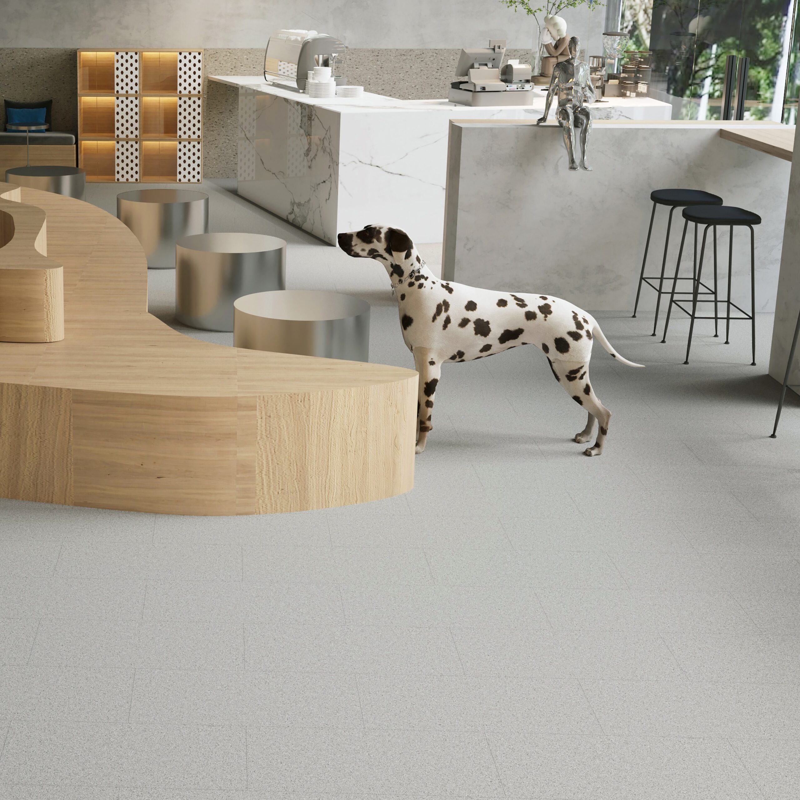 2mm Dryback LVT residential room scene apartment — Ecoflors Americas