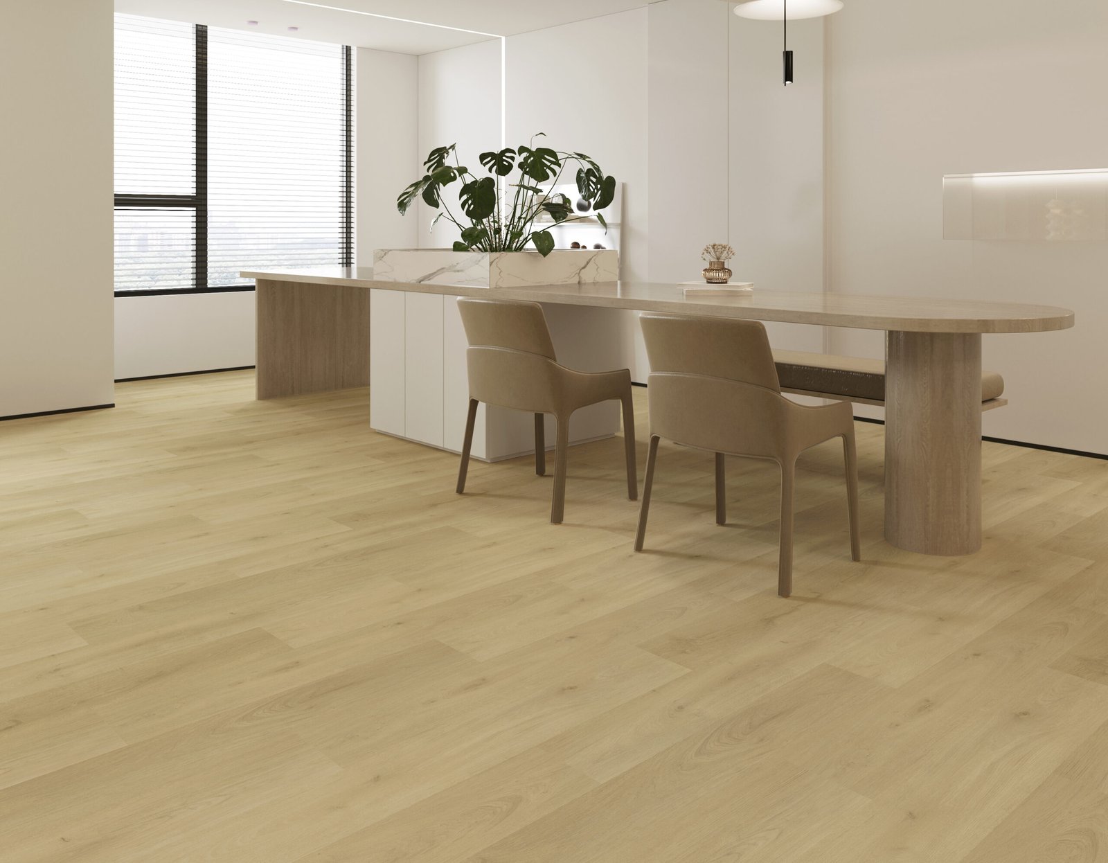 Pavimento vinilico effetto legno posato in un ambiente interno
